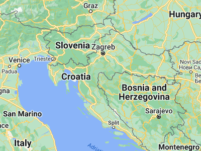 Map showing location of Mala Kladuša (45.13443, 15.85217)