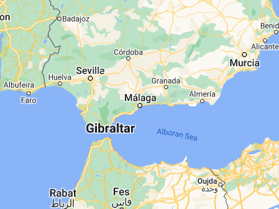 Map showing location of Málaga (36.72016, -4.42034)