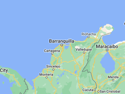 Map showing location of Malambo (10.85953, -74.77386)