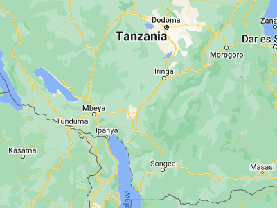 Map showing location of Malangali (-8.56667, 34.85)