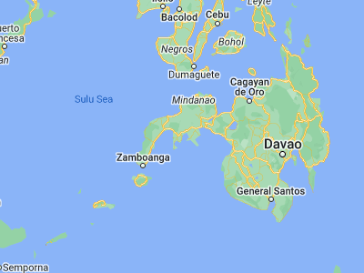 Map showing location of Malangas (7.63028, 123.03167)