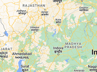 Map showing location of Malhārgarh (24.28286, 74.99024)
