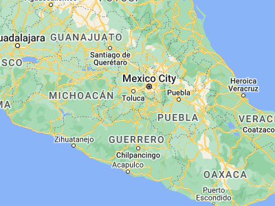 Map showing location of Malinalco (18.95, -99.5)