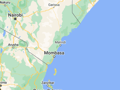 Map showing location of Malindi (-3.21799, 40.11692)