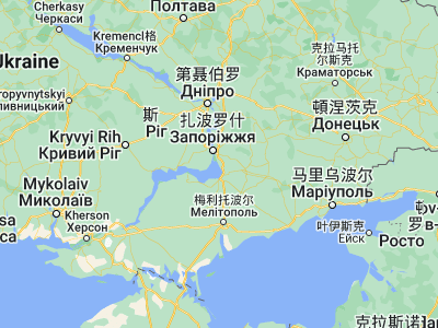 Map showing location of Malokaterynivka (47.6555, 35.25649)