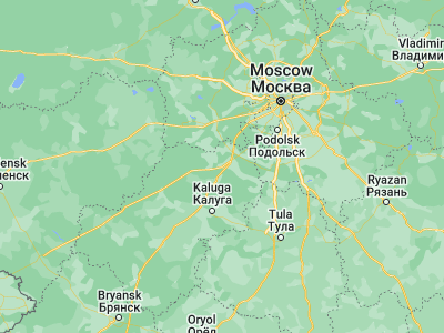 Map showing location of Maloyaroslavets (55.01457, 36.47185)