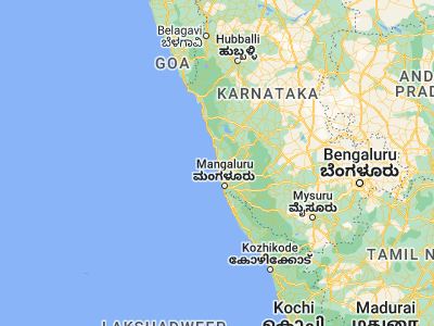 Map showing location of Malpe (13.35, 74.71667)