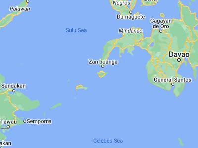 Map showing location of Maluso (6.543, 121.8753)