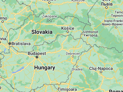 Map showing location of Mályi (48.01667, 20.83333)