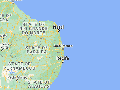 Map showing location of Mamanguape (-6.83861, -35.12611)