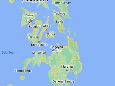 Map showing location of Mambajao (9.2504, 124.7156)