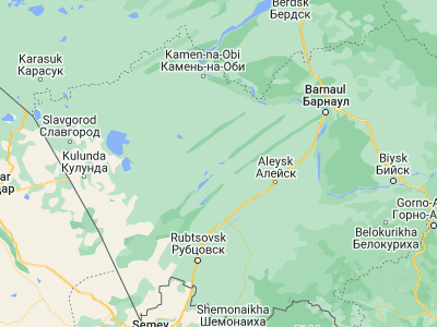Map showing location of Mamontovo (52.7055, 81.6244)