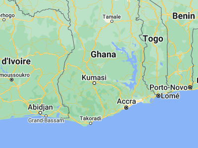 Map showing location of Mampong (7.06273, -1.4001)