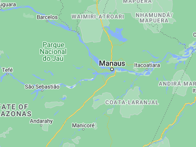 Map showing location of Manacapuru (-3.29972, -60.62056)