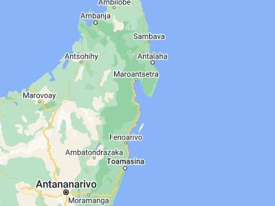 Map showing location of Mananara Avaratra (-16.16667, 49.76667)