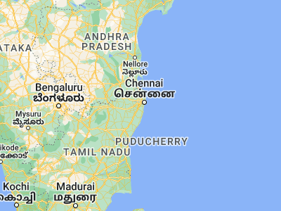 Map showing location of Manappakkam (13.01083, 80.16861)