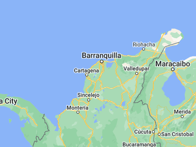Map showing location of Manatí (10.44589, -74.95869)