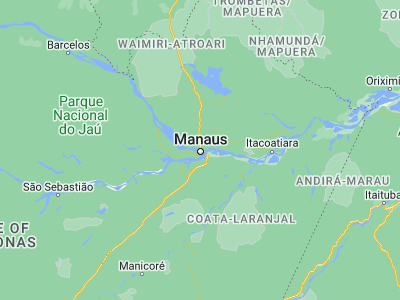 Map showing location of Manaus (-3.10194, -60.025)