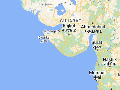 Map showing location of Mānāvadar (21.5, 70.13333)