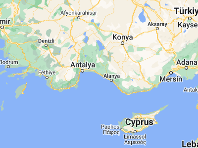 Map showing location of Manavgat (36.78667, 31.44306)