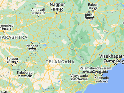 Map showing location of Mancherāl (18.86667, 79.43333)