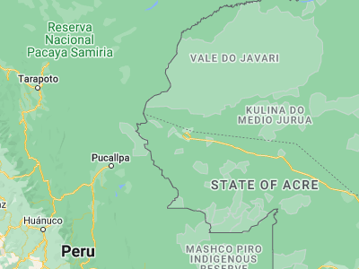 Map showing location of Mâncio Lima (-7.61417, -72.89583)