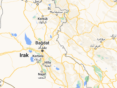 Map showing location of Mandalī (33.7481, 45.55503)