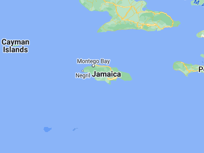 Map showing location of Mandeville (18.04168, -77.50714)