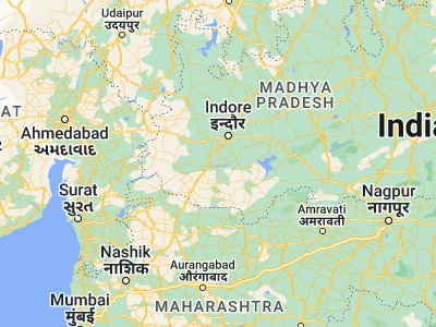 Map showing location of Māndleshwar (22.18333, 75.66667)
