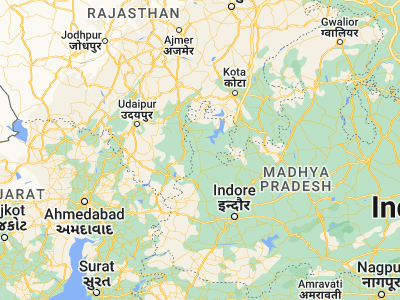 Map showing location of Mandsaur (24.07184, 75.06986)