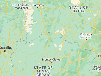 Map showing location of Manga (-14.75583, -43.93222)