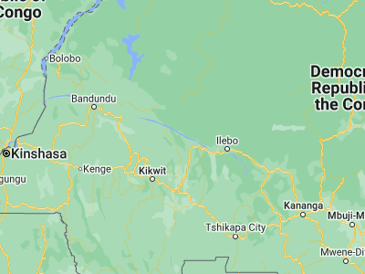 Map showing location of Mangai (-4.05, 19.53333)