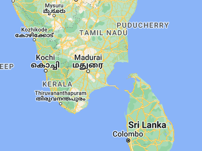 Map showing location of Mangalam (9.76667, 78.66667)