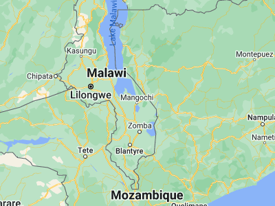 Map showing location of Mangochi (-14.47815, 35.26448)
