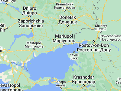 Map showing location of Manhush (47.05582, 37.31068)