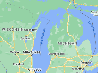 Map showing location of Manistee (44.24445, -86.32425)