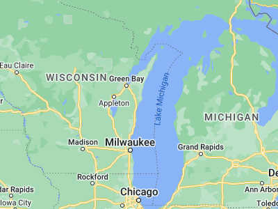 Map showing location of Manitowoc (44.08861, -87.65758)