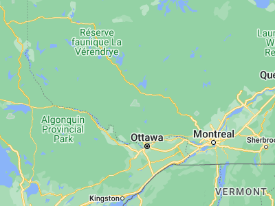 Map showing location of Maniwaki (46.38341, -75.96605)