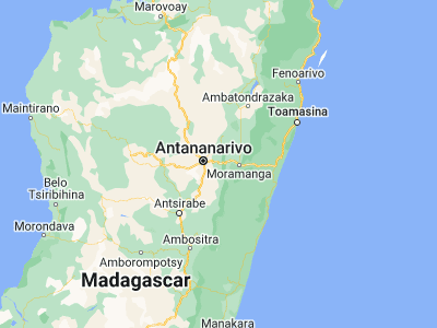 Map showing location of Manjakandriana (-18.91667, 47.8)