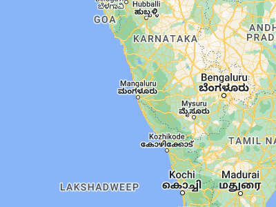 Map showing location of Manjeshwara (12.7, 74.88333)