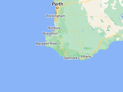 Map showing location of Manjimup (-34.24122, 116.14564)
