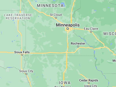 Map showing location of Mankato (44.16358, -93.9994)