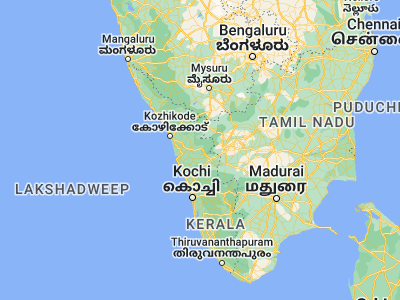 Map showing location of Mannārakkāt (10.98333, 76.46667)