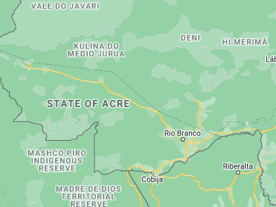 Map showing location of Manoel Urbano (-8.83889, -69.25972)