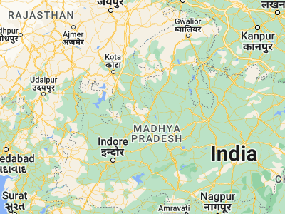 Map showing location of Manohar Thāna (24.24, 76.80182)