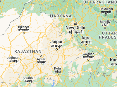 Map showing location of Manoharpur (27.29769, 75.9495)