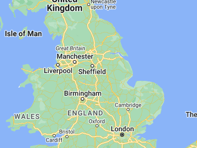 Map showing location of Mansfield Woodhouse (53.16495, -1.19384)