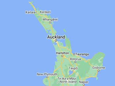 Map showing location of Manukau City (-36.99282, 174.87986)