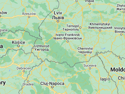 Map showing location of Manyava (48.65541, 24.37537)