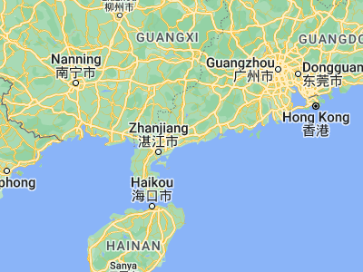 Map showing location of Maoming (21.65, 110.9)